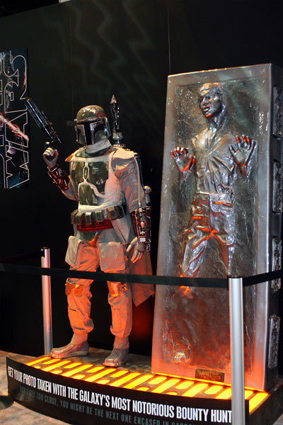 Cool Boba Fett and Han Solo in Carbonite Display