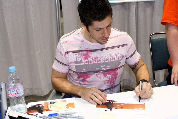 Ray Park signing a special picture for a friend.