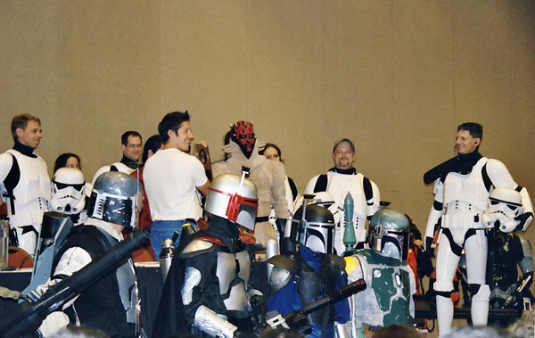 ScottMaul presenting Ray Park with his Honorary 501st Membership Plaque at DragonCon.  This was just before he gave one of his talks and demonstrations.